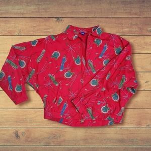 1990s Tail Windbreak, Golf All Over Pattern, Size Medium, Pockets